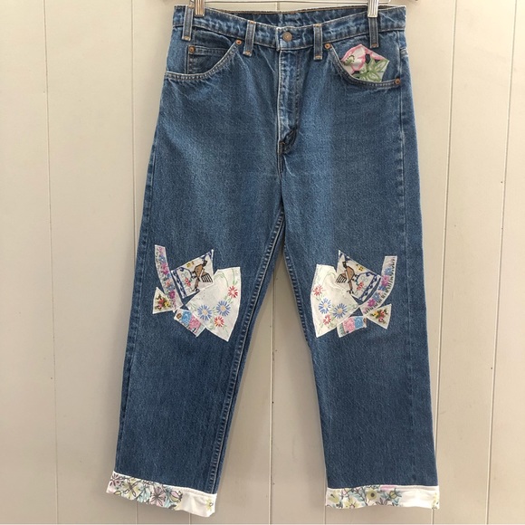 VTG Levis Orange Tab 505 Sz 30 ReDone Ankle Jeans - Picture 5 of 14